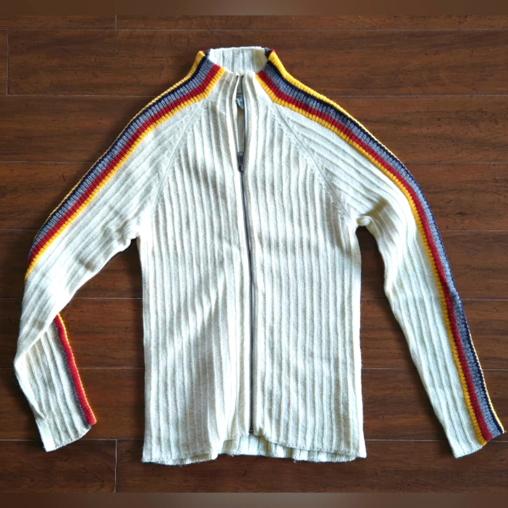 Vintage Full Zip Guess Sweater with multicolored side paneling Jacket
